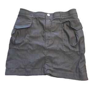 Maeve Anthropologie Women Cargo Straight Skirt Cotton Black Zip Solid Size XL